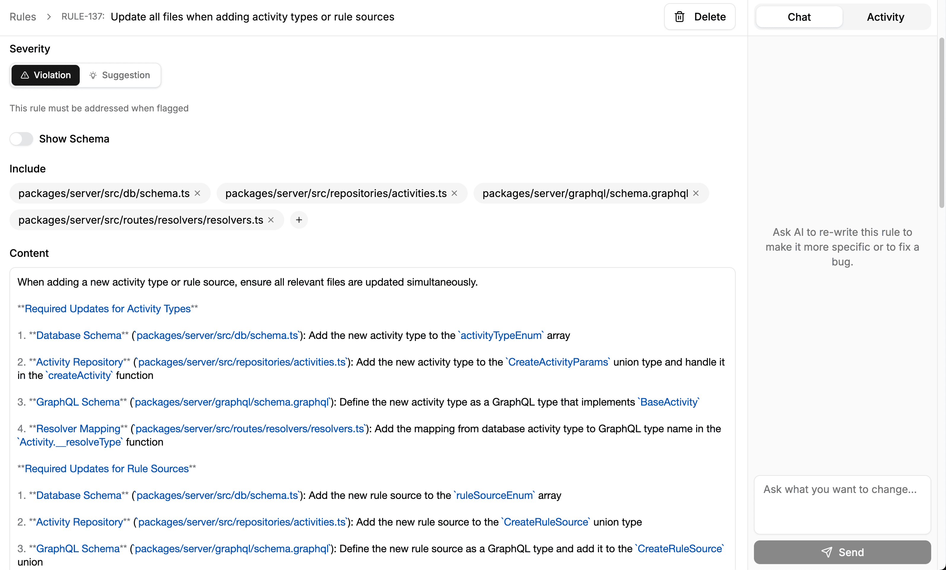 Create or update rules